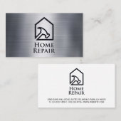 Hammer House-logo | Metalen structuur achtergrond Visitekaartje (Voorkant / Achterkant)