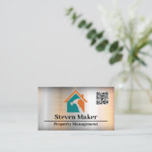 Hammer House Logo | reparateur | QR gecodeerd Visitekaartje (Staand voorkant)