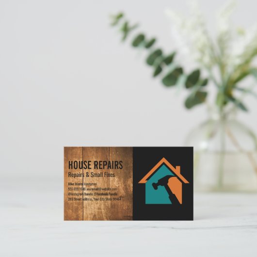 Hammer House Repairman | Bouw Afsprakenkaartje (Staand voorkant)