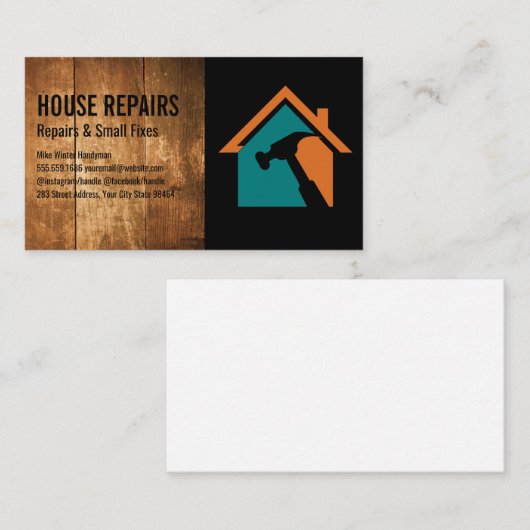 Hammer House Repairman | Bouw Afsprakenkaartje (Voorkant / Achterkant)