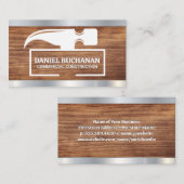 Hammer | Hout en metalen Visitekaartje (Voorkant / Achterkant)