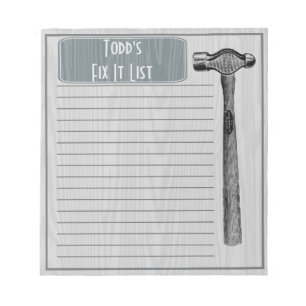 Hammer it out Fix it Chore List Monogram Grey Notitieblok