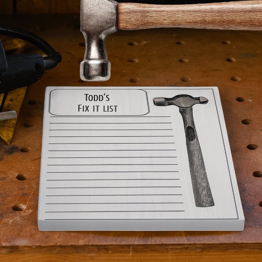 Hammer it out Fix it Chore List Monogram Notitieblok