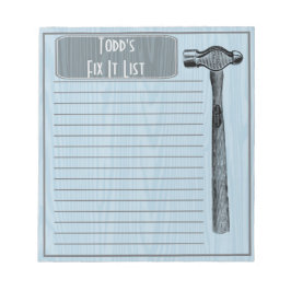 Hammer it out Fix it Chore List Monogram Notitieblok