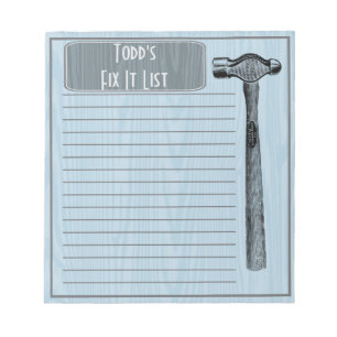 Hammer it out Fix it Chore List Monogram Notitieblok