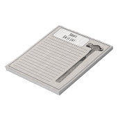 Hammer it out Fix it Handy Man Chore List Monogram Notitieblok (Linkerzijde)