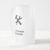 Hammer Moersleutel Klantgericht zwart Matglas Bierpul (Voorkant links)