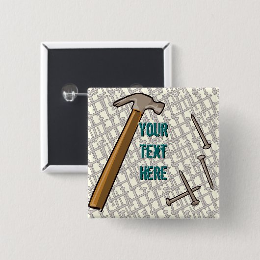 Hammer & Nails Button (Voorkant /achterkant)