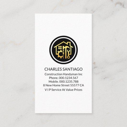 Hammer Roof Building Reparaties Visitekaartje (Achterkant)