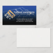 Hammer Saw Logo | Bouw | Blauwdrukken Visitekaartje (Voorkant / Achterkant)