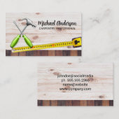 Hammer | Schroefbestuurder | Hout | Tape-maatregel Visitekaartje (Voorkant / Achterkant)