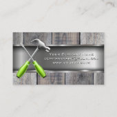 Hammer Screwdriver Logo | Hout | Metaal Visitekaartje (Achterkant)