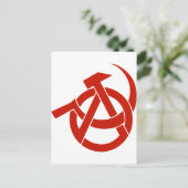 HAMMER SICKLE ANARCHY LOGO BRIEFKAART (Staand voorkant)