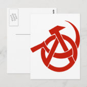 HAMMER SICKLE ANARCHY LOGO BRIEFKAART (Voorkant / Achterkant)