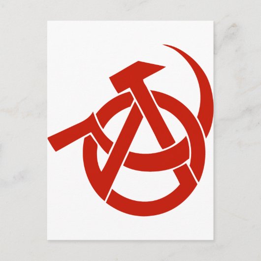HAMMER SICKLE ANARCHY LOGO BRIEFKAART (Voorkant)