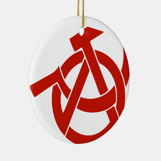 HAMMER SICKLE ANARCHY LOGO KERAMISCH ORNAMENT (Rechts)