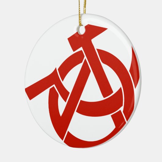 HAMMER SICKLE ANARCHY LOGO KERAMISCH ORNAMENT (Links)