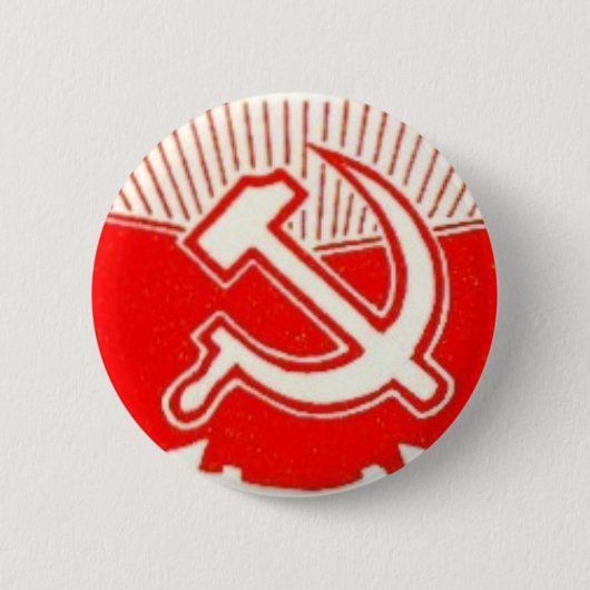Hammer, Sickle en Red Flags Ronde Button 5,7 Cm (Voorkant)