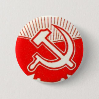 Hammer, Sickle en Red Flags Ronde Button 5,7 Cm