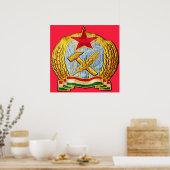 Hammer, Sickle, Sovjetster en Hongaarse vlag Poster (Keuken)