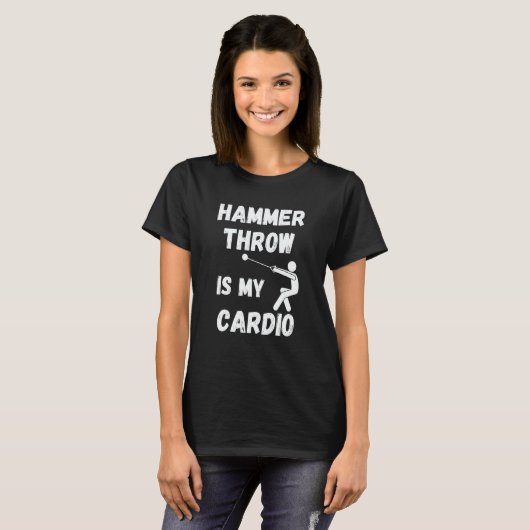 Hammer Throw Is My Cardio Retro Hammer Throw T-shirt (Voorkant volledig)