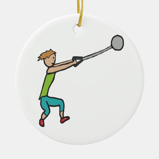 Hammer Throw Keramisch Ornament (Voorkant)
