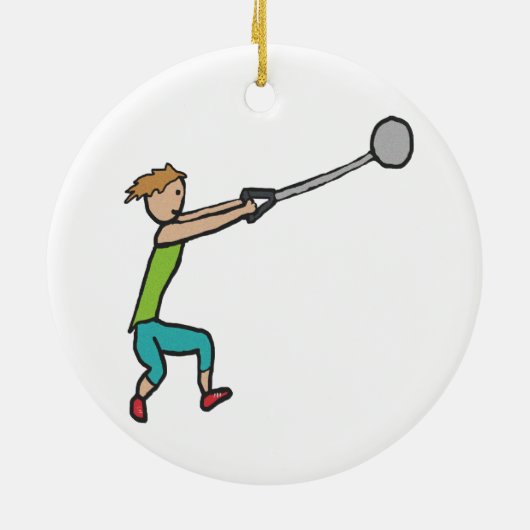 Hammer Throw Keramisch Ornament (Achterkant)