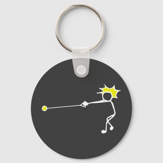Hammer Thrower Black Yellow Stick with Sport Sleutelhanger (Voorkant)