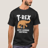 Hammer Thrower Track en Field Throwing Dino Hamme T-shirt (Voorkant)
