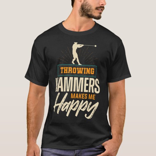 Hammer Throwing Happy Throw Thrower Track Field Ap T-shirt (Voorkant)