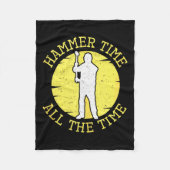 Hammer Time All The Time Funny Construction Manage Fleece Deken (Voorkant)