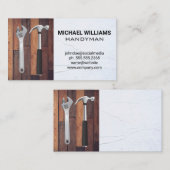 Hammer WFrench | Houten planken Visitekaartje (Voorkant / Achterkant)