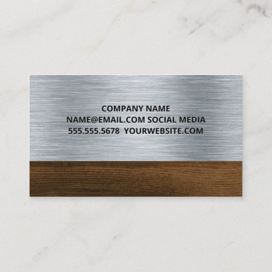 Hammer WFrench Icon | Metaalhout Visitekaartje (Achterkant)