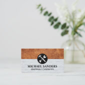 Hammer WFrench Logo | Lederen bakstenen muur Visitekaartje (Staand voorkant)