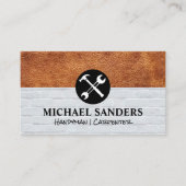 Hammer WFrench Logo | Lederen bakstenen muur Visitekaartje (Voorkant)