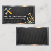 Hammer WFrench Logo | Metaal | Koolstofvezel Visitekaartje (Voorkant / Achterkant)