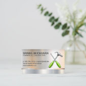 Hammer WFrench Logo | Metallic achtergrond Visitekaartje (Staand voorkant)