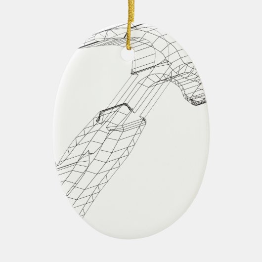 hammer wireframe keramisch ornament (Voorkant)