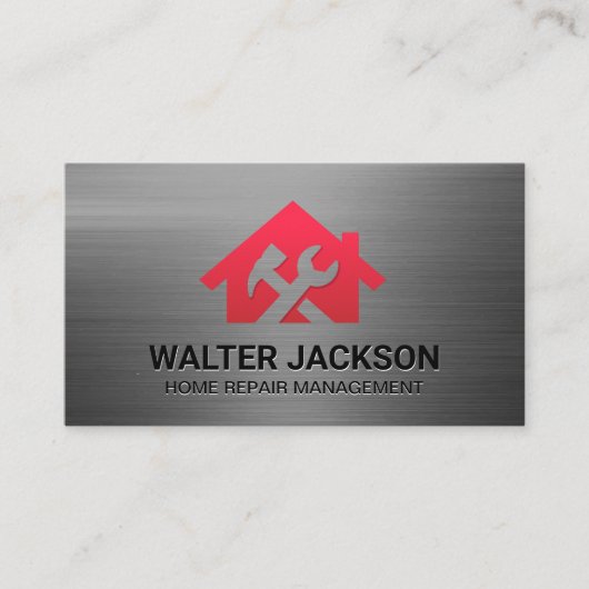 Hammer Wrench House Logo | Home Renovations Visitekaartje (Voorkant)