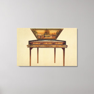 Hammered dulcimer in een geverfde soundbox, 18 cen canvas afdruk