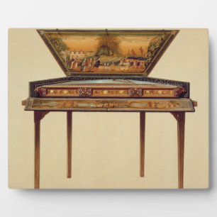 Hammered dulcimer in een geverfde soundbox, 18 cen fotoplaat