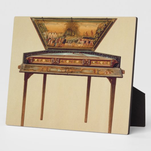 Hammered dulcimer in een geverfde soundbox, 18 cen fotoplaat (Zijkant)