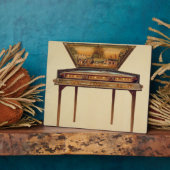 Hammered dulcimer in een geverfde soundbox, 18 cen fotoplaat (Zijkant)