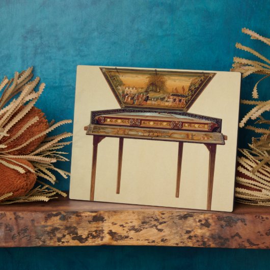 Hammered dulcimer in een geverfde soundbox, 18 cen fotoplaat (Zijkant)