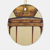 Hammered dulcimer in een geverfde soundbox, 18 cen keramisch ornament (Links)