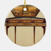 Hammered dulcimer in een geverfde soundbox, 18 cen keramisch ornament (Achterkant)
