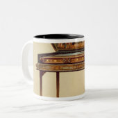 Hammered dulcimer in een geverfde soundbox, 18 cen tweekleurige koffiemok (Voorkant links)