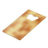 Hammered Gold Creditkaart Flessenopener (Voorkant Gekanteld)