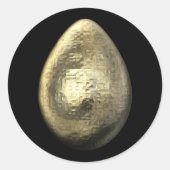 Hammered Gold Egg Ronde Sticker (Voorkant)