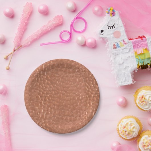 Hammered koperen vormgeving papieren bordje (Feest)